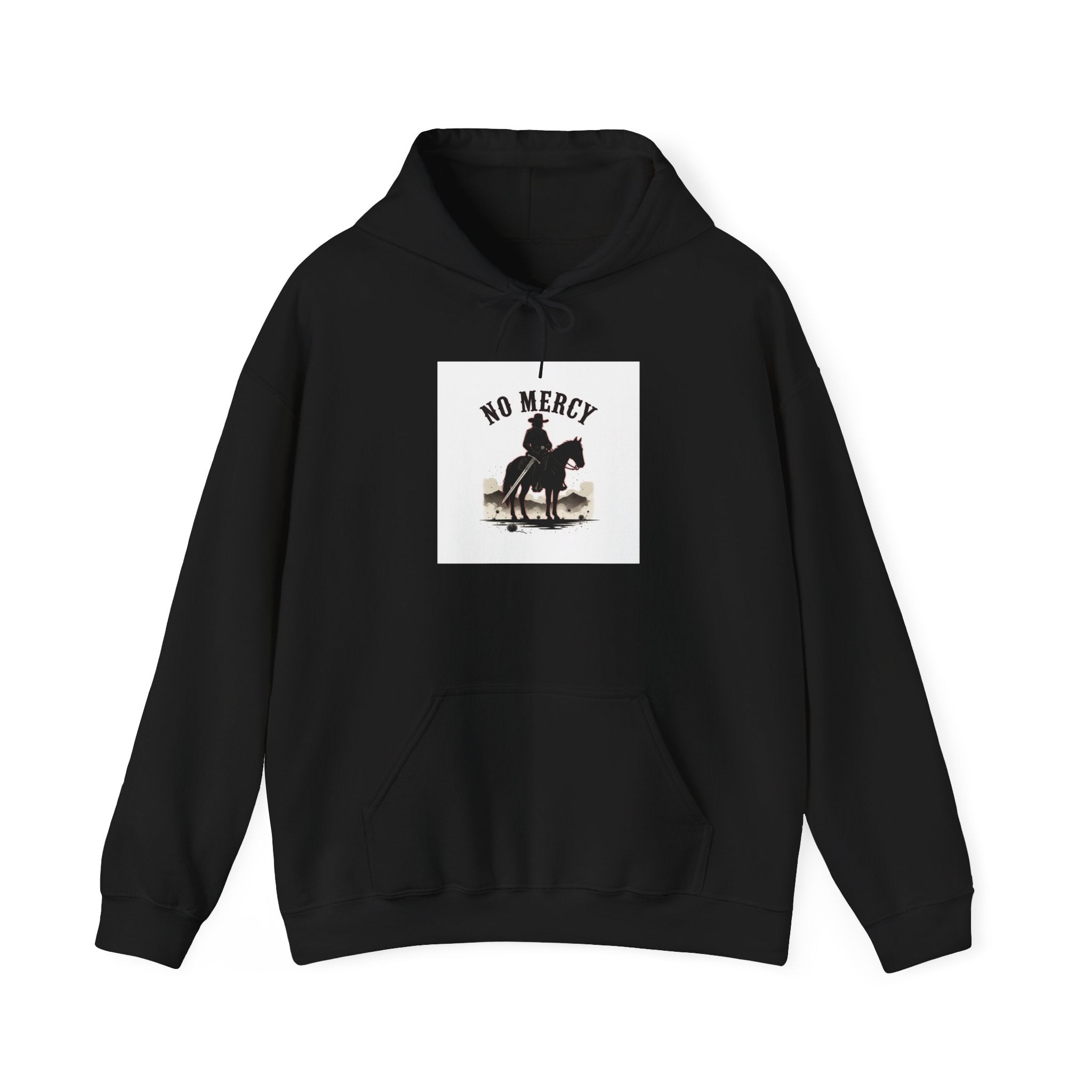 No Mercy Cowboy Skull Hoodie | western skull art, gothic Americana