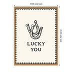 Lucky You Checkerboard Print, Hand Drawn Western Horseshoe Art, Cool Wall Art Motivational Poster by Lucky Guava Framed Canvas Wall Art Print