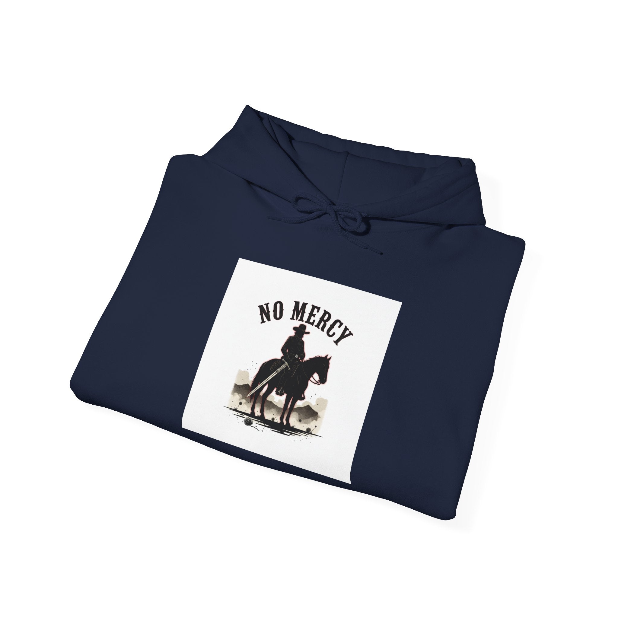 No Mercy Cowboy Skull Hoodie | western skull art, gothic Americana