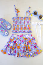 Bamboo Skirt Set - Purple Peony