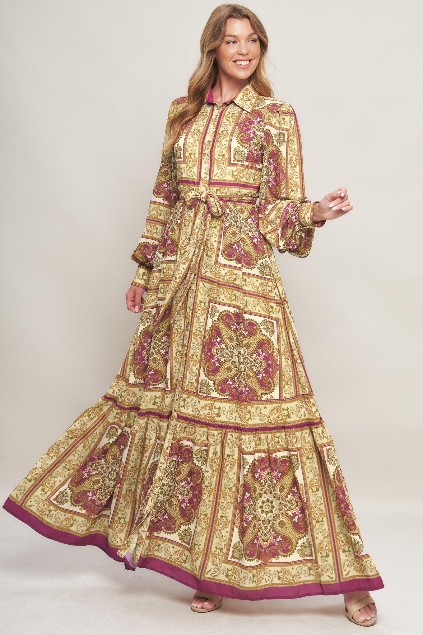 ROYAL BOHO ENERGY WOVEN MAXI DRESS