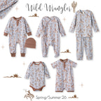 Wild Wrangler/Blue Western Bamboo Shorty Romper for Boys