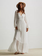 Boho Chic Crochet Lace Maxi Dress