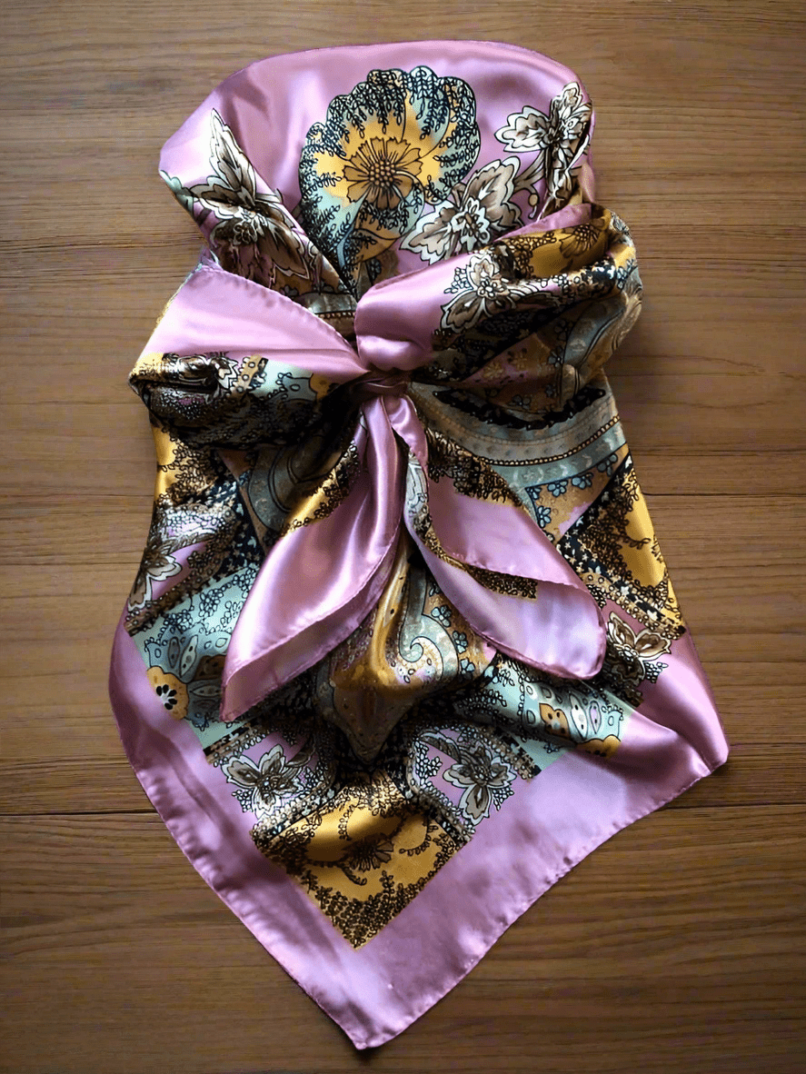 Pink & Gold Paisley Wild Rag