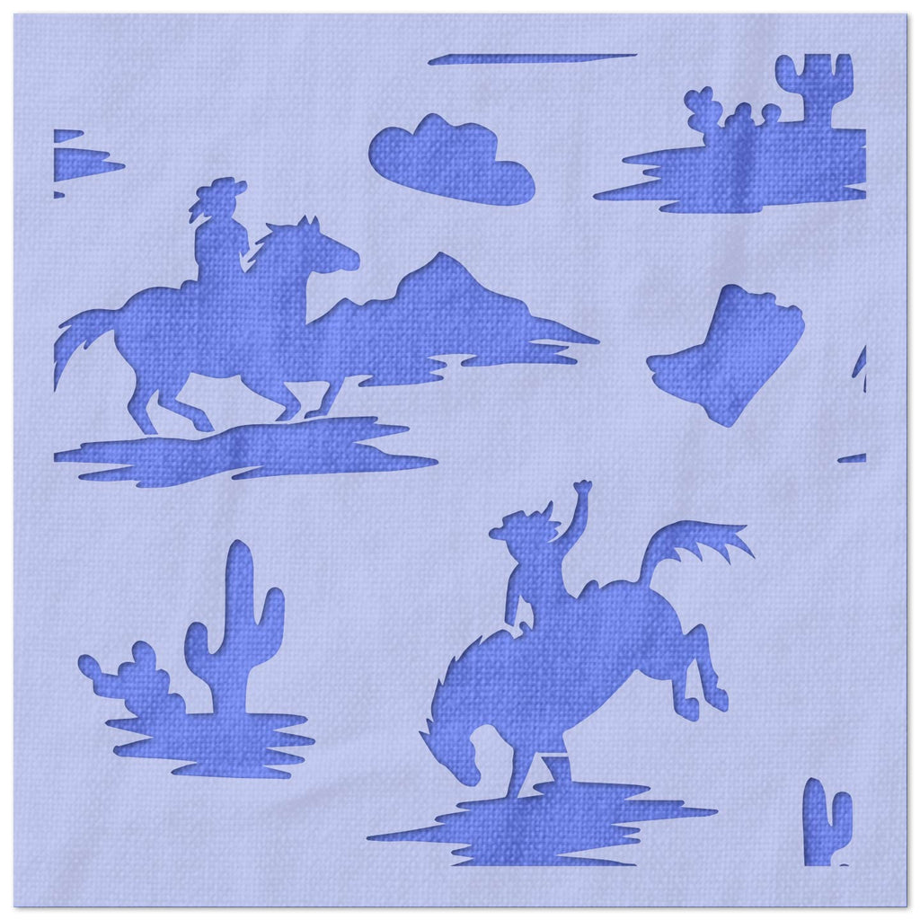 Western Cowboy Pattern Stencil